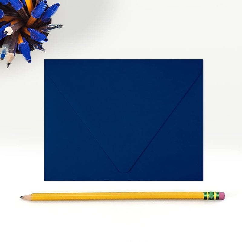 LUXPaper A2 Contour Flap Invitation Envelopes | 4 3/8" x 5 3/4" | Navy Blue | 80lb. Text | 50 Qty - Image 4
